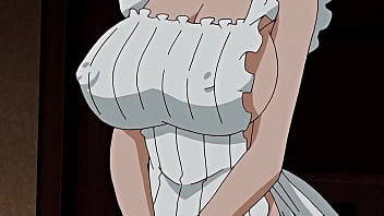 Japanese maid with enormous funbags gives a deepthroat off and gets poked by her manager in a super-steamy anime porn vid